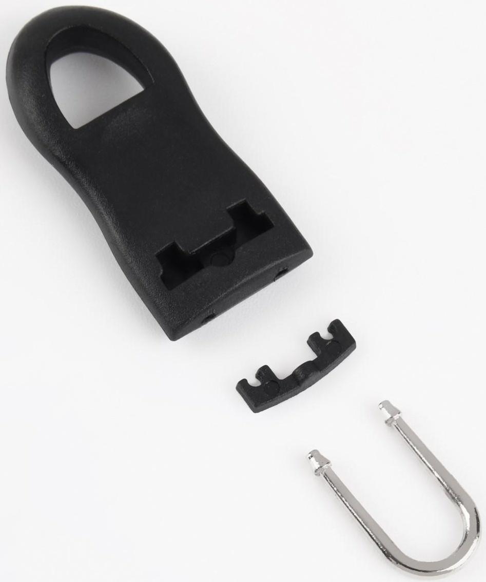 Пуллер для молнии, съёмный, 4,4 × 1,6 см, 10 шт, цвет чёрный