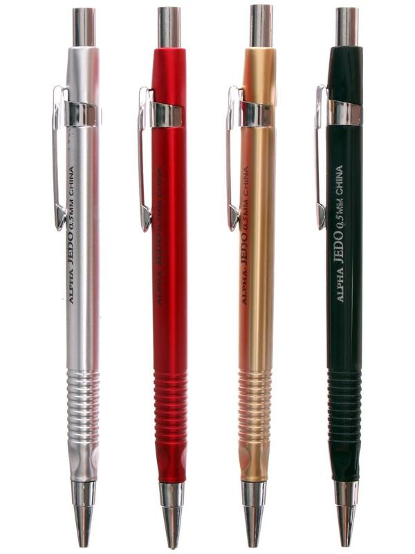 Карандаш механический 0,5мм, корпус МИКС с рифленым грипом (штрихкод на штуке)