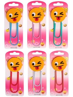 Закладка-скрепка большая 11см Смайл подмигивает