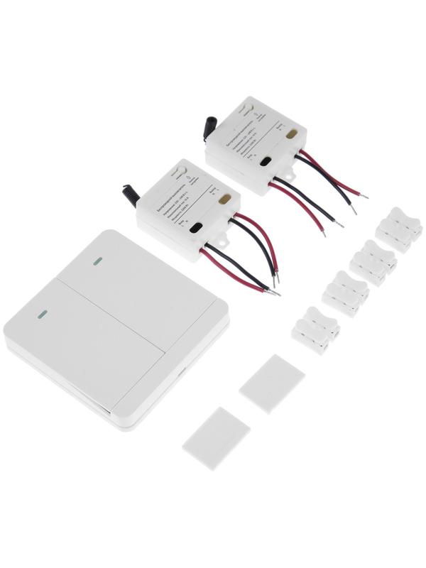 Выключатель беспроводной VVL-0011, 2 клавиши, радиус до 50 м, 10А, 220 В, белый