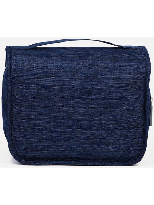 Косметичка-несессер на липучках, с крючком, цвет синий