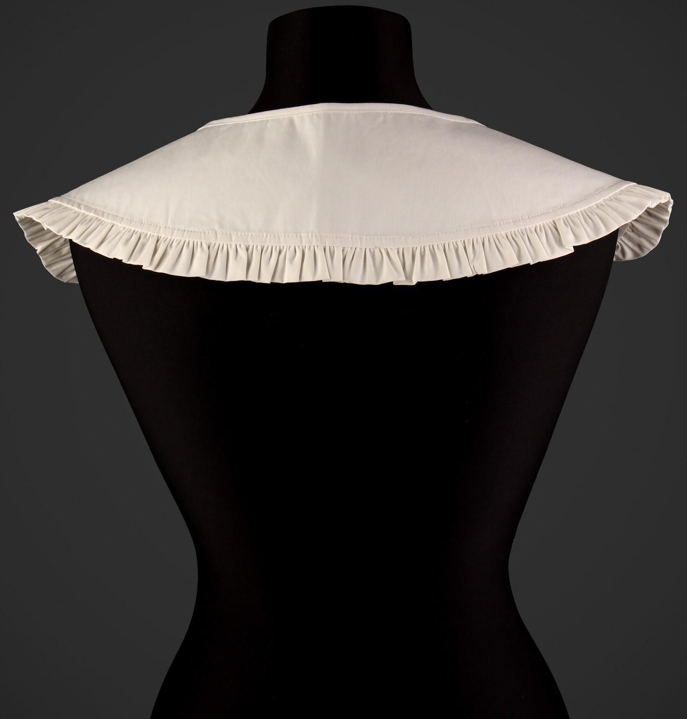 Воротник накладной, с отделкой из рюш, диаметр горловины = 41 см, 76 × 15 см, цвет айвори