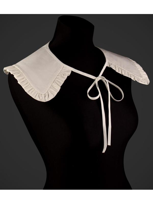 Воротник накладной, с отделкой из рюш, диаметр горловины = 41 см, 76 × 15 см, цвет айвори