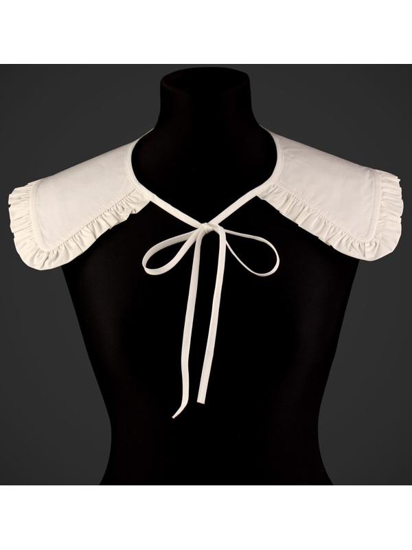 Воротник накладной, с отделкой из рюш, диаметр горловины = 41 см, 76 × 15 см, цвет айвори