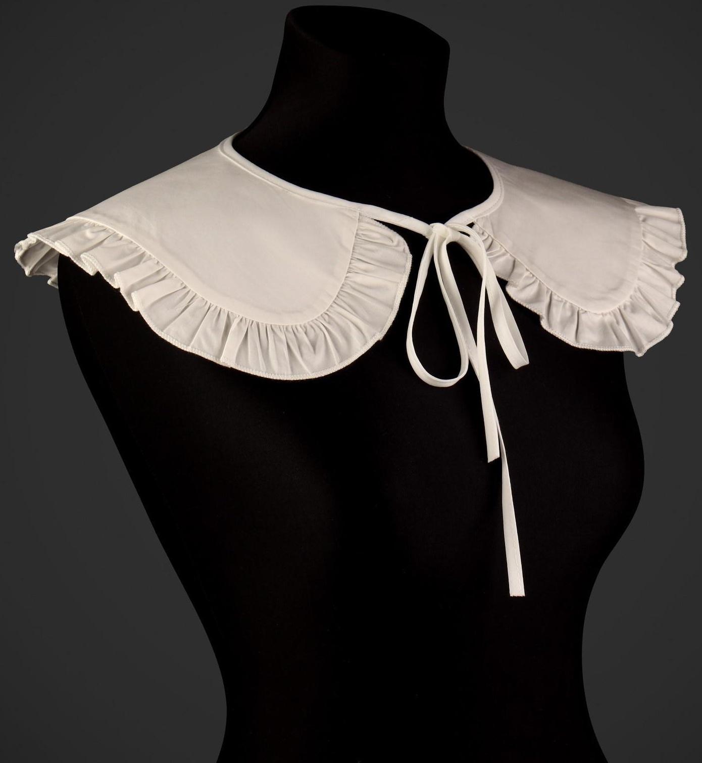 Воротник накладной, с отделкой из рюш, диаметр горловины = 43 см, 99 × 14 см, цвет айвори