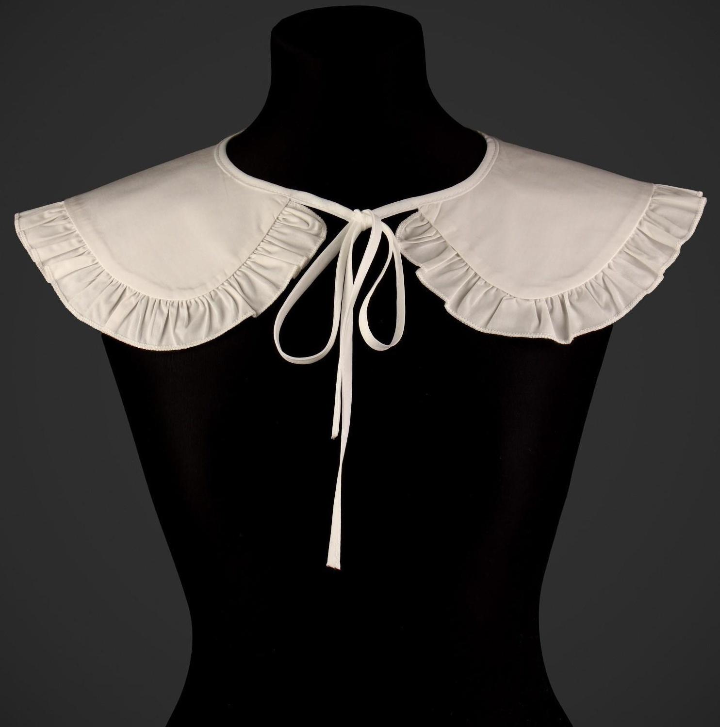 Воротник накладной, с отделкой из рюш, диаметр горловины = 43 см, 99 × 14 см, цвет айвори