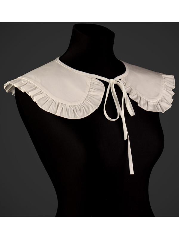 Воротник накладной, с отделкой из рюш, диаметр горловины = 43 см, 99 × 14 см, цвет айвори