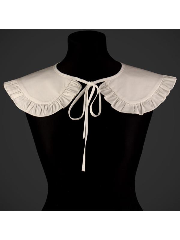 Воротник накладной, с отделкой из рюш, диаметр горловины = 43 см, 99 × 14 см, цвет айвори