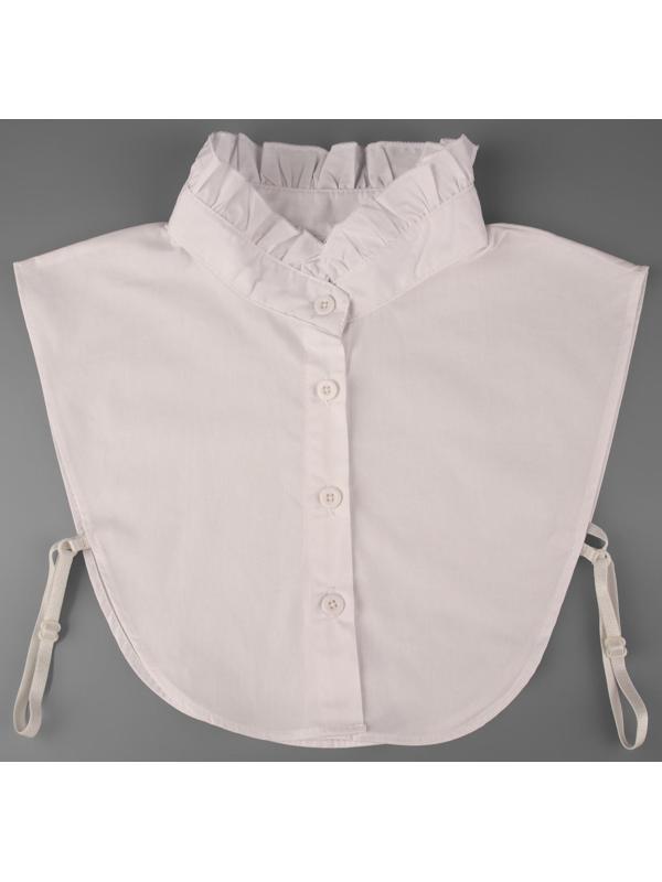 Воротник ложный стойка, ажурный, диаметр горловины = 44 см, 36,5 × 25 см, цвет белый