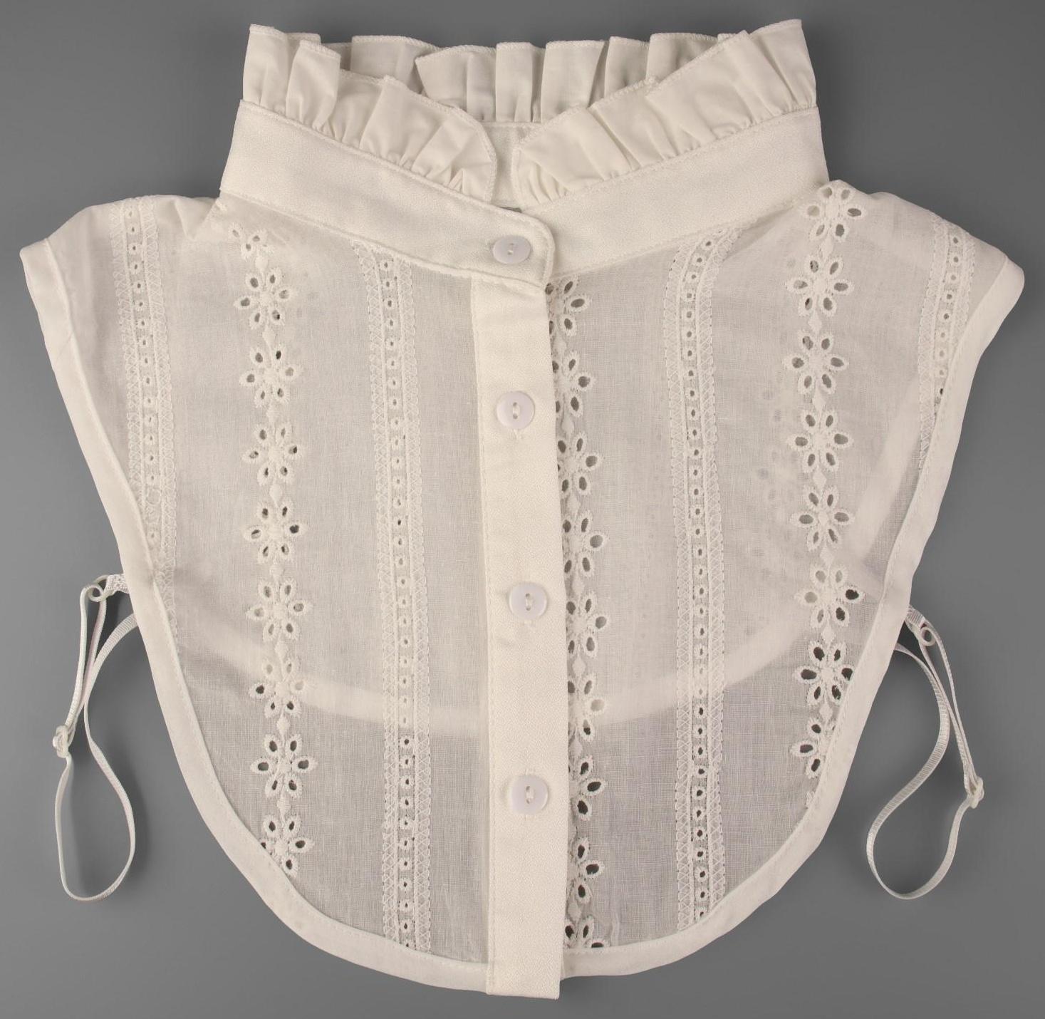 Воротник ложный стойка, ажурный, диаметр горловины = 46 см, 33 × 25,5 см, цвет айвори