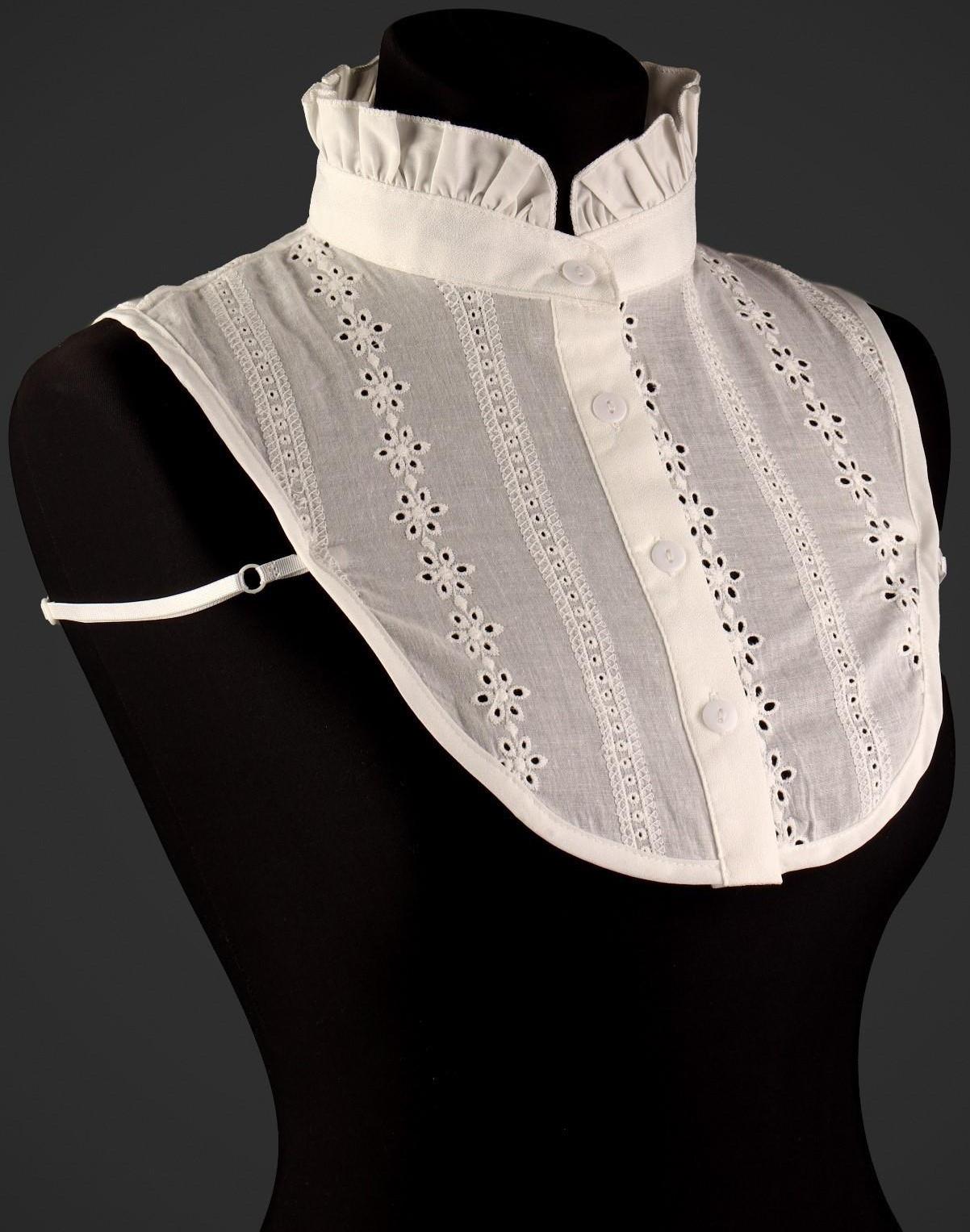 Воротник ложный стойка, ажурный, диаметр горловины = 46 см, 33 × 25,5 см, цвет айвори