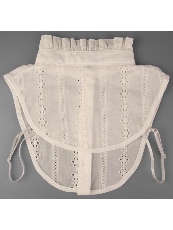 Воротник ложный стойка, ажурный, диаметр горловины = 46 см, 33 × 25,5 см, цвет айвори