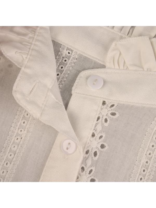 Воротник ложный стойка, ажурный, диаметр горловины = 46 см, 33 × 25,5 см, цвет айвори