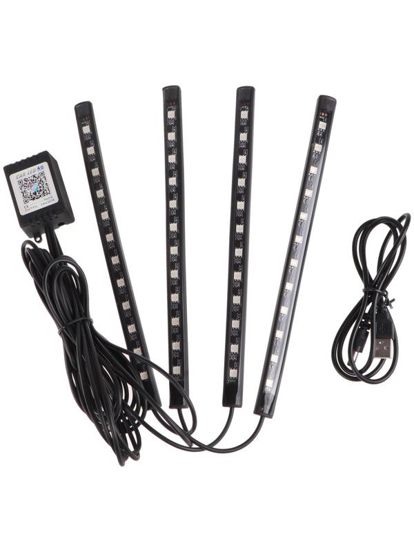 Подсветка салона, 12 диодов, USB, управление с приложения, 4 шт