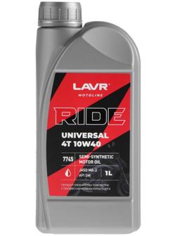 Моторное масло LAVR MOTO  RIDE UNIVERSAL 4T 10W40 SM, 1 л Ln7745