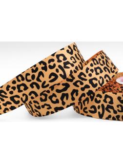 Лента репсовая «Леопард», 25 мм, 23 ± 1 м, цвет бежевый/чёрный