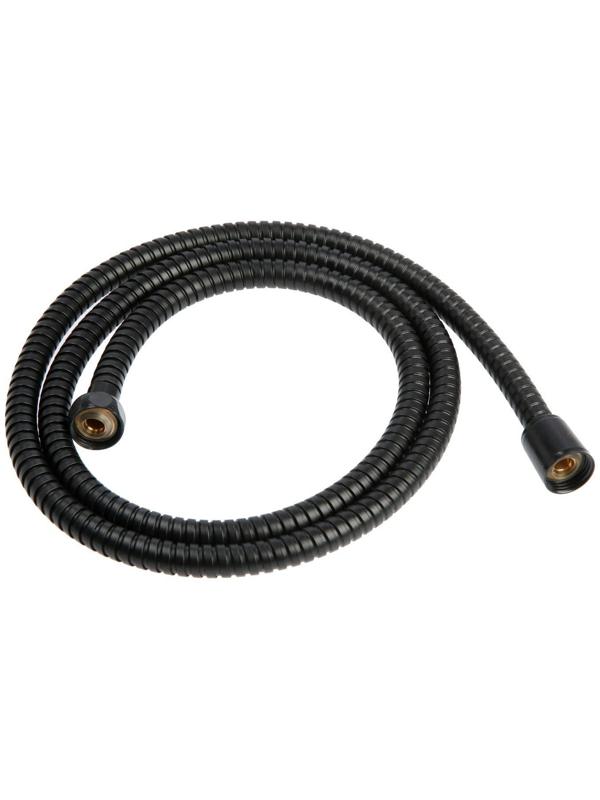 Душевой шланг ZEIN Z30PB, 150 см, гайки металл, латунная втулка, нержавеющая сталь, черный