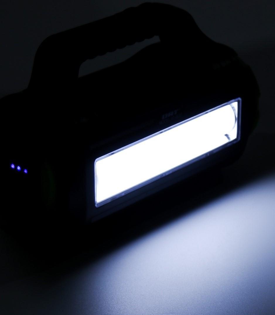 Фонарь прожекторный аккумуляторный, 10+10 Вт, 4000 мАч, Т6+LED, 6 режимов, солнечная батарея   93141