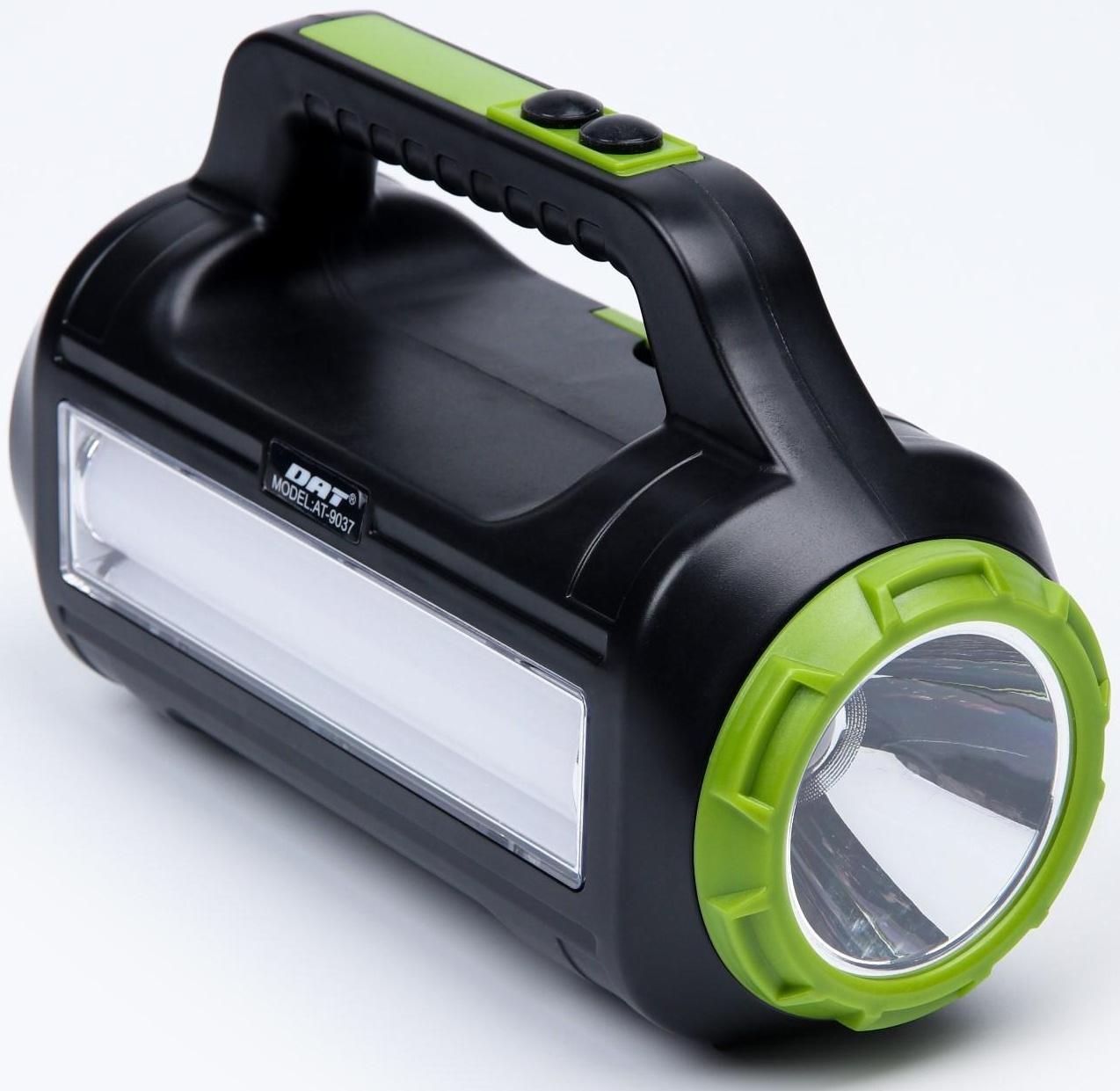 Фонарь прожекторный аккумуляторный, 10+10 Вт, 4000 мАч, Т6+LED, 6 режимов, солнечная батарея   93141