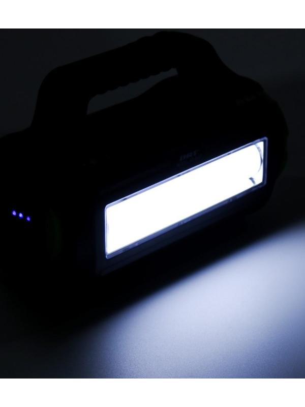 Фонарь прожекторный аккумуляторный, 10+10 Вт, 4000 мАч, Т6+LED, 6 режимов, солнечная батарея   93141