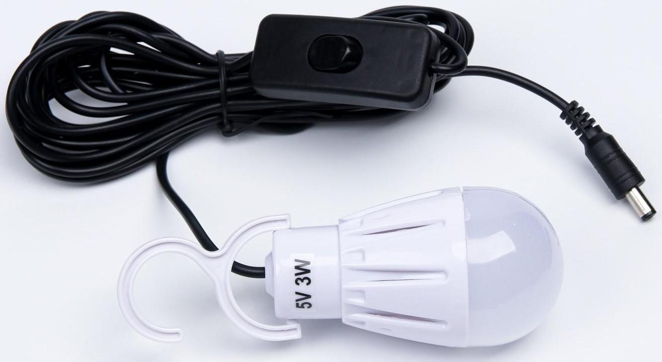 Фонарь кемпинговый аккумуляторный, 20+10 Вт, LED, индикатор заряда, USB, солнечная батарея