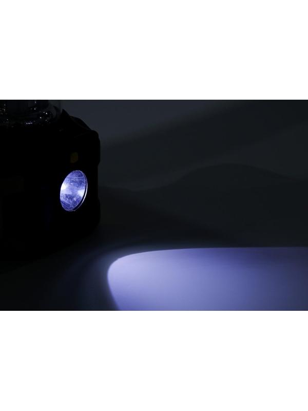 Фонарь кемпинговый аккумуляторный, 20+10 Вт, LED, индикатор заряда, USB, солнечная батарея