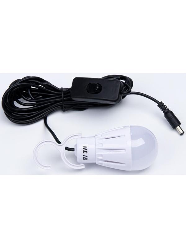 Фонарь кемпинговый аккумуляторный, 20+10 Вт, LED, индикатор заряда, USB, солнечная батарея