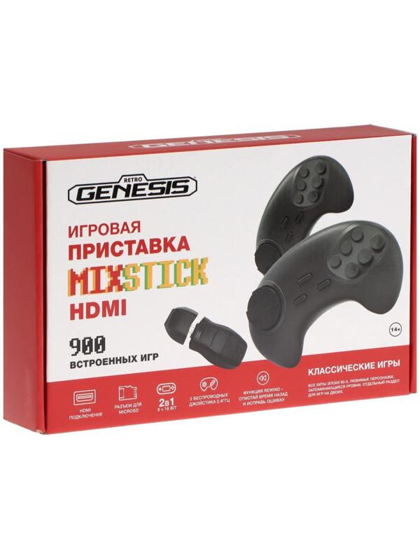 Игровая приставка Retro Genesis MixStick RS8, 2 беспр.джойстика, HDMI, 16 бит, 900 игр, черн