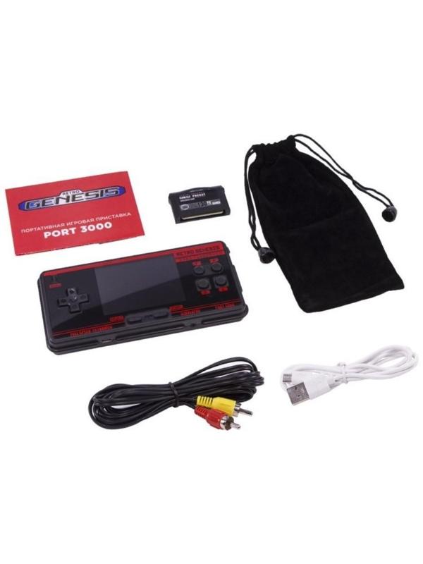 Игровая приставка Retro Genesis Port 3000, AV кабель, 400 игр, 1800 мАч, черно-красная