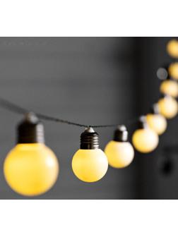 Гирлянда «Нить» 2.7 м с насадками «Белые шары», IP44, тёмная нить, 10 LED, свечение тёплое белое, 8 режимов, солнечная батарея