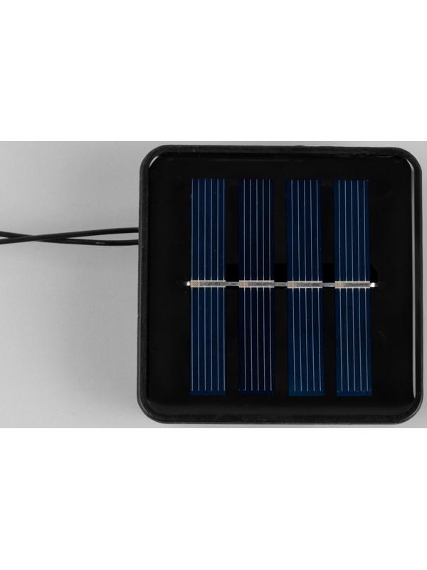 Гирлянда «Нить» 2.7 м с насадками «Белые шары», IP44, тёмная нить, 10 LED, свечение тёплое белое, 8 режимов, солнечная батарея