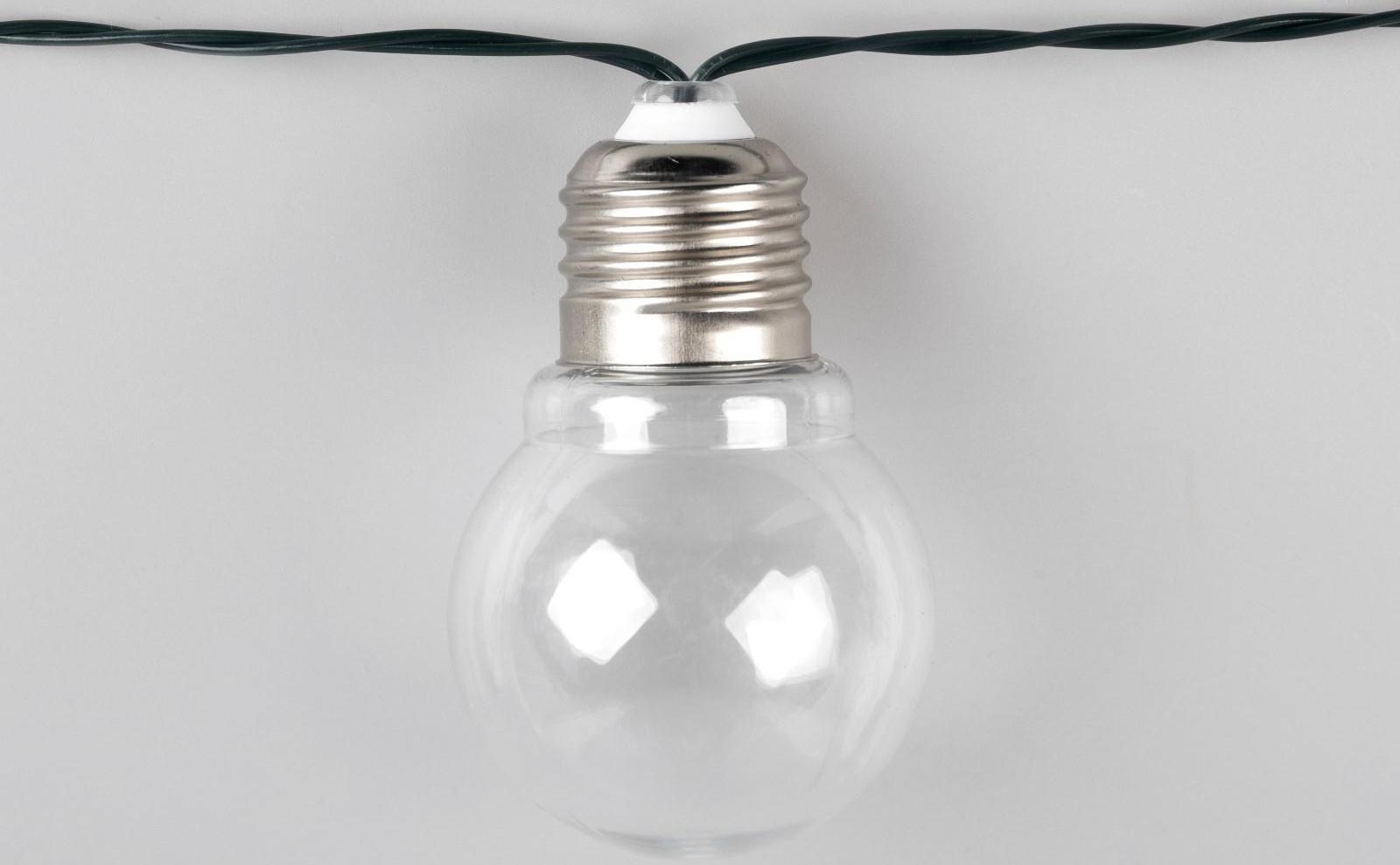 Гирлянда «Нить» 2.7 м с насадками «Лампы», IP44, тёмная нить, 10 LED, свечение тёплое белое, 8 режимов, солнечная батарея