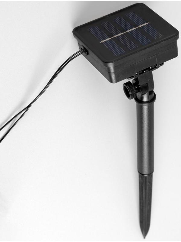 Гирлянда «Нить» 2.7 м с насадками «Лампы», IP44, тёмная нить, 10 LED, свечение тёплое белое, 8 режимов, солнечная батарея