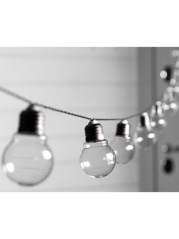 Гирлянда «Нить» 2.7 м с насадками «Лампы», IP44, тёмная нить, 10 LED, свечение тёплое белое, 8 режимов, солнечная батарея