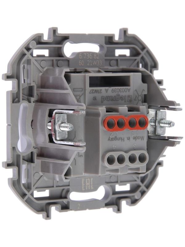 Переключатель Legrand INSPIRIA, промежуточный, винт.клеммы, 10 AX, 250 В, Алюминий