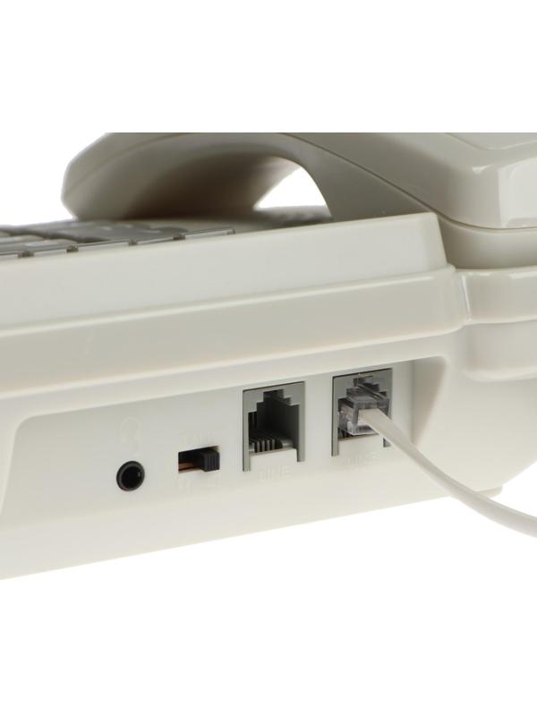 Проводной телефон Ritmix RT-550, дисплей, телефонная книга, однокнопочный набор, AUX, белый