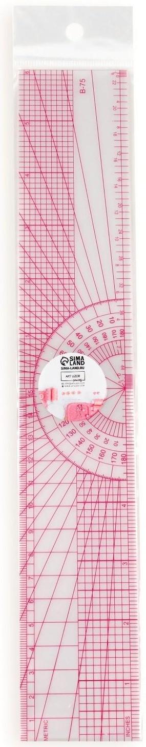 Линейка для квилтинга и пэчворка, 5 × 30,5 × 0,1 см, цвет прозрачный/розовый