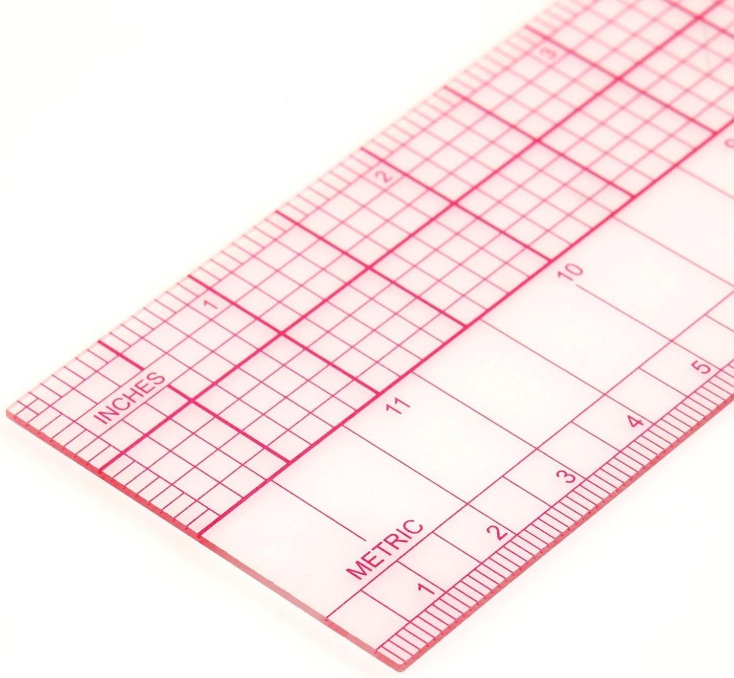 Линейка для квилтинга и пэчворка, 5 × 60 × 0,1 см, цвет прозрачный/розовый