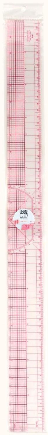 Линейка для квилтинга и пэчворка, 5 × 60 × 0,1 см, цвет прозрачный/розовый