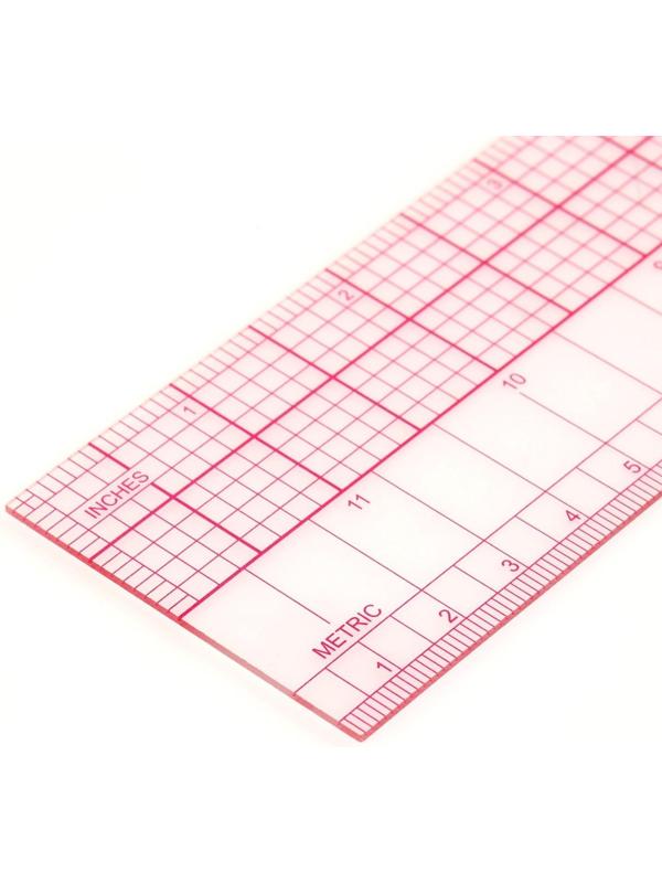 Линейка для квилтинга и пэчворка, 5 × 60 × 0,1 см, цвет прозрачный/розовый