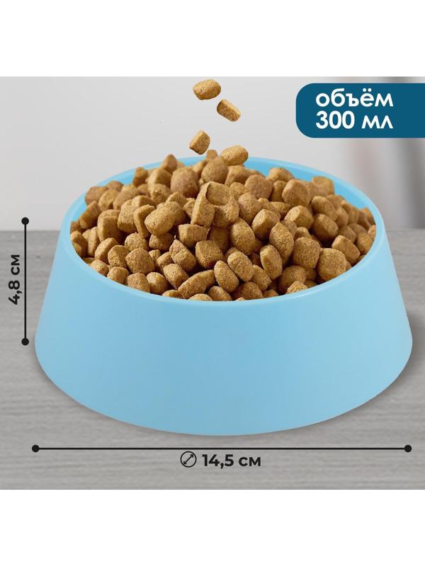 Миска пластиковая 300 мл, голубая