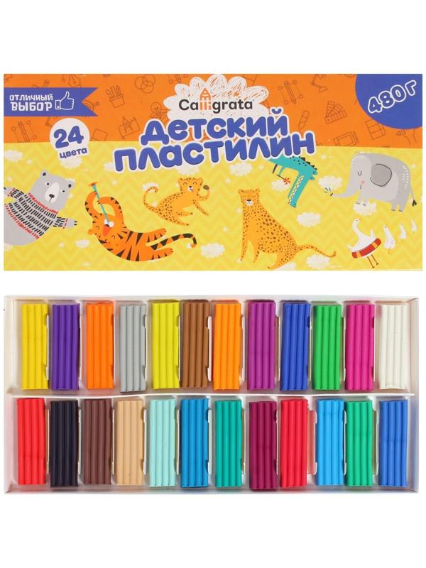 Пластилин 24цв 480 г Calligrata классический