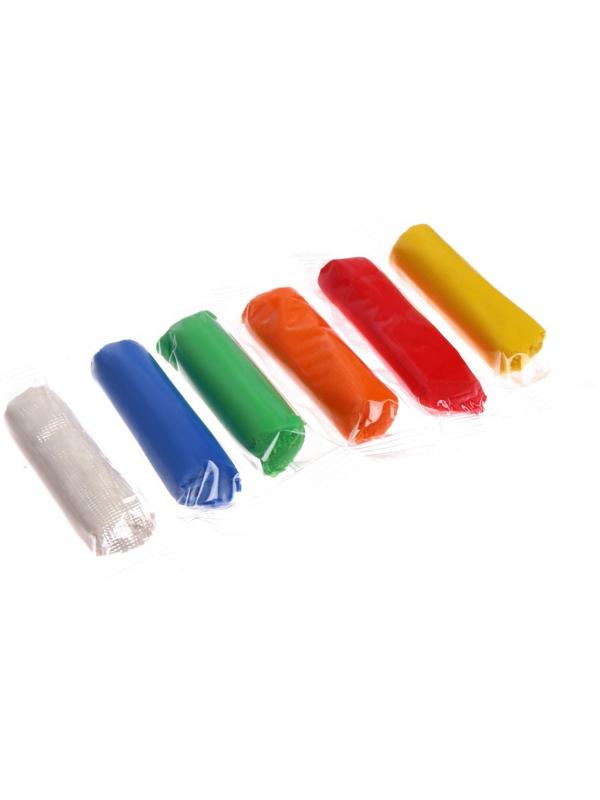 Тесто для лепки 6 цветов, 72 г Calligrata (на растительной основе), пакет зип-лок