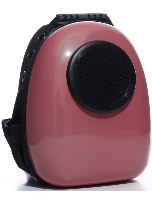 Рюкзак для переноски животных с окном для обзора, 32 х 25 х 42 см, розовый