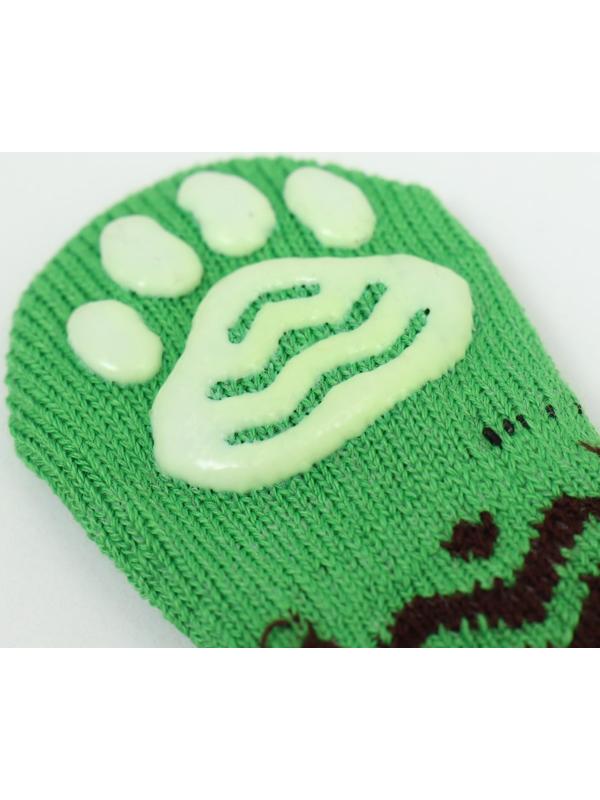 Носки нескользящие, размер S (2,5/3,5 * 6 см), набор 4 шт , зеленые