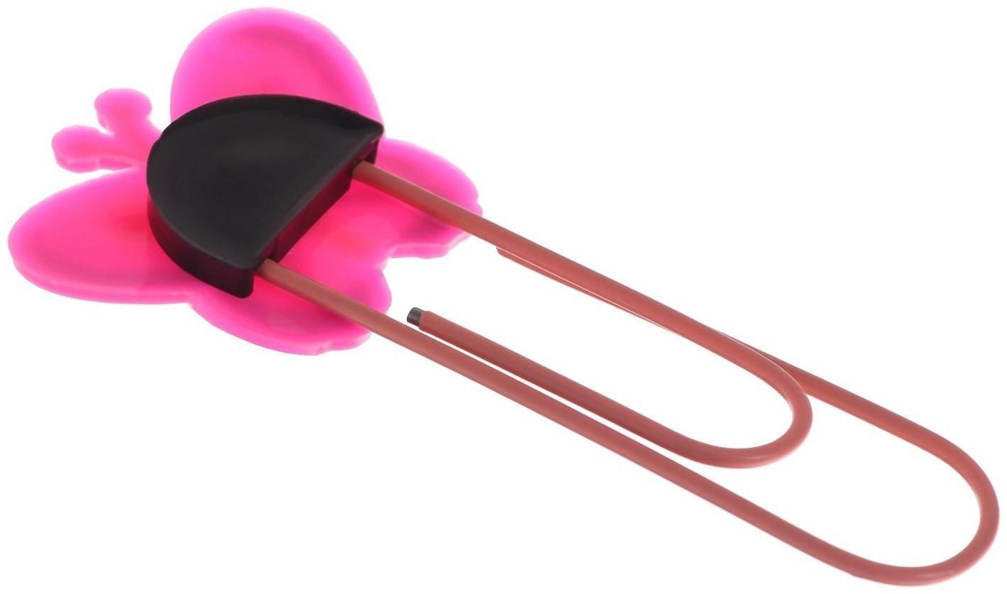 Закладка-скрепка большая 11см Бабочка  МИКС