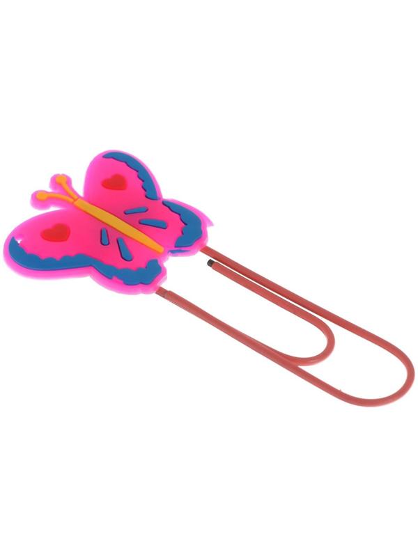 Закладка-скрепка большая 11см Бабочка  МИКС