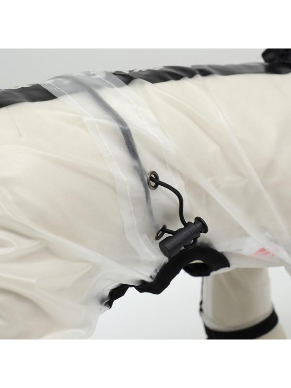 Дождевик-комбинезон для собак, размер XS (ДС 22, ОГ 30, ОШ 21,5 см, вес 1-3 кг), прозрачный   938326