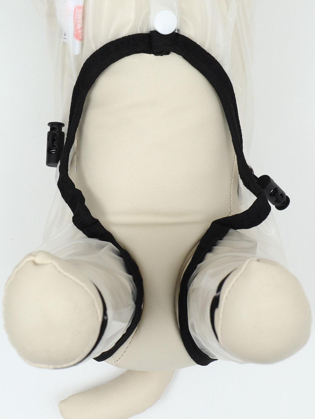 Дождевик-комбинезон для собак, размер S (ДС 26, ОГ 35, ОШ 26,5 см, вес 3-5 кг), прозрачный