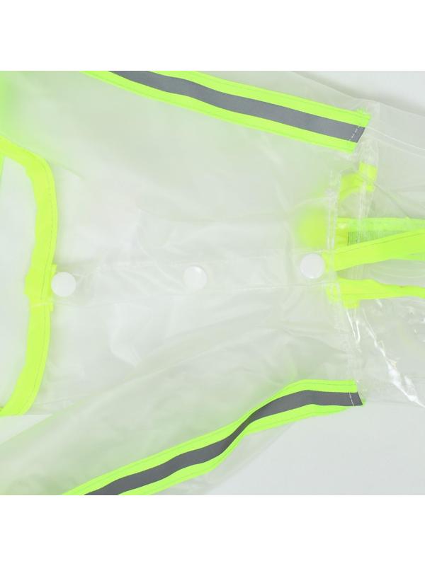 Дождевик-комбинезон для собак, размер L (ДС 35, ОГ 47 см, вес 8-11 кг), прозрачный-жёлтый